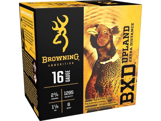 Browning BXD Upland 16 Gauge Nickel Plated Lead Ammo box of 500 rounds