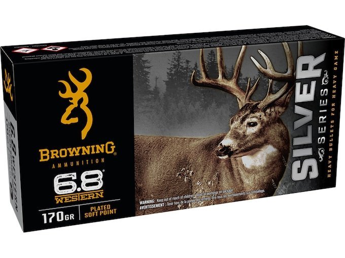 Browning Silver Series 6.8 Western Ammo 170 Grain Jacketed Soft Point Box of 500