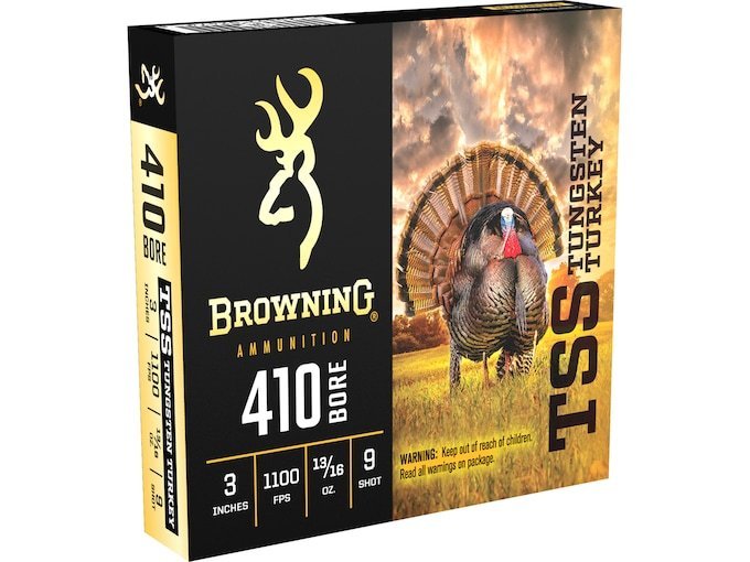 Browning TSS Turkey 410 Ammo 3" #9 Tungsten Shot 13/16 oz Box of 100 rounds