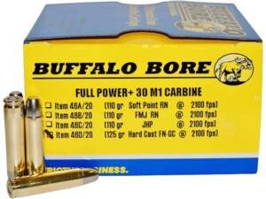 Buffalo Bore 30 Carbine Ammo 125 Grain Flat Nose Box of 500