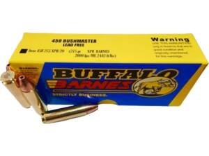 Buffalo Bore 450 Bushmaster Ammo 275 Grain Barnes XPB Solid Hollow Point Lead Free Box of 500