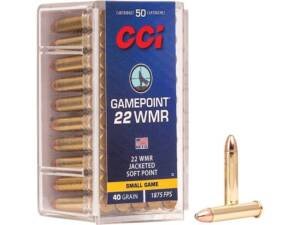 CCI GamePoint 22 Winchester Magnum Rimfire (WMR) Ammo 40 Grain Jacketed Soft Point box of 2000