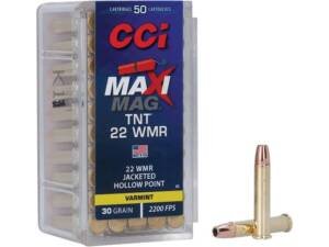 CCI Maxi-Mag 22 Winchester Magnum Rimfire (WMR) Ammo 30 Grain Jacketed Hollow Point box of 2000