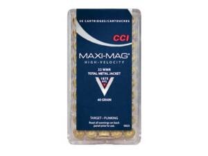 CCI Maxi-Mag 22 Winchester Magnum Rimfire (WMR) Ammo 40 Grain Full Metal Jacket box of 2000