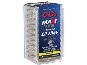 CCI Maxi-Mag Clean-22 22 Winchester Magnum Rimfire (WMR) Ammo 46 Grain Fragmenting Hollow Point Box of 2000