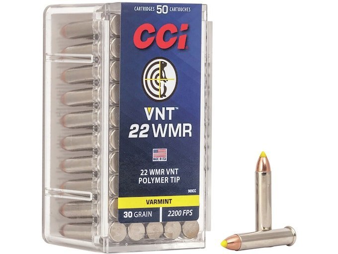 CCI Varmint 22 Winchester Magnum Rimfire (WMR) Ammo 30 Grain Polymer Tip box of 2000