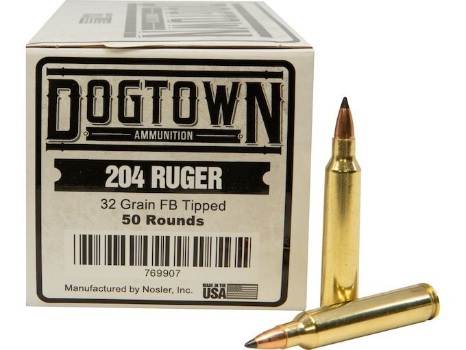Dogtown 204 Ruger Ammo 32 Grain Polymer Tip box of 500