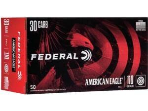 Federal American Eagle 30 Carbine Ammo 110 Grain Full Metal Jacket