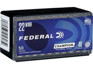 Federal Champion 22 Winchester Magnum Rimfire (WMR) Ammo 40 Grain Full Metal Jacket box of 2000