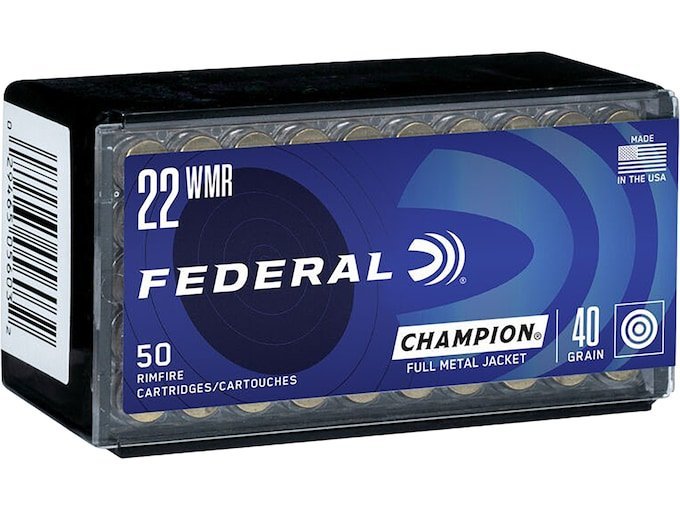 Federal Champion 22 Winchester Magnum Rimfire (WMR) Ammo 40 Grain Full Metal Jacket box of 2000