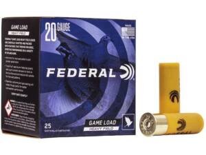 Federal Game Load Upland Heavy Field 20 Gauge Ammo box of 1000 rounds