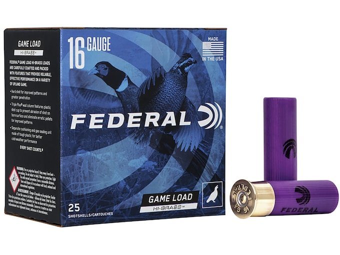 Federal Game Load Upland Hi-Brass 16 Gauge Ammo box of 1000 rounds