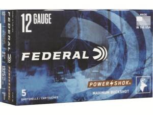 Federal Power-Shok 12 Gauge Buckshot Ammo 2-3/4" box of 500 rounds