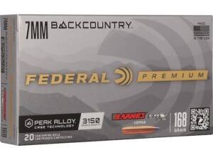 Federal Premium 7mm Backcountry Ammo 168 Grain Barnes Long Range X (LRX) Polymer Tip Lead Free Box of 250