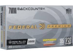 Federal Premium 7mm Backcountry Ammo 195 Grain Berger Elite Hunter Jacketed Hollow Point Box of 300