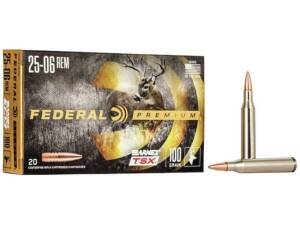 Federal Premium TSX 25-06 Remington Ammo 100 Grain Barnes Triple-Shock X Solid Hollow Point Lead Free Box of 20