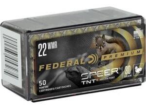 Federal Premium V-Shok 22 Winchester Magnum Rimfire (WMR) Ammo 30 Grain Jacketed Hollow Point box of 2000