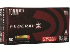Federal Syntech Range 10mm Auto Ammo 205 Grain Federal TSJ Total Synthetic Jacket (TSJ) Box of 1000 Rounds