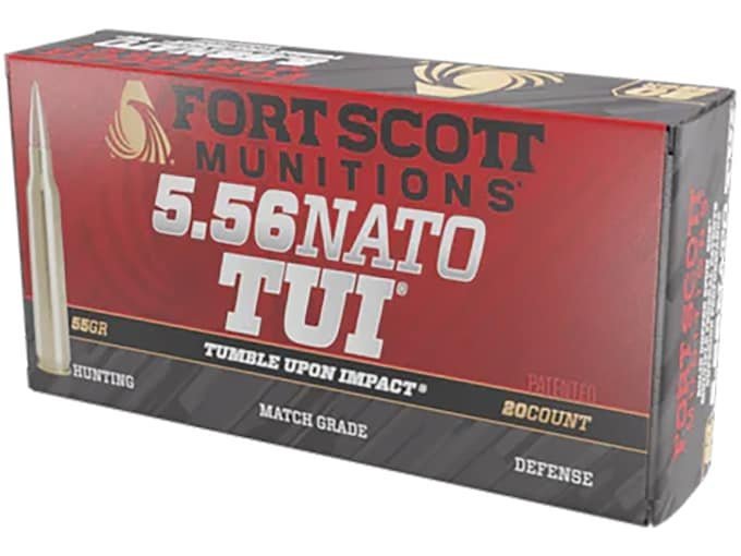 Fort Scott Munitions TUI 5.56x45mm NATO Ammo 55 Grain Solid Lead Free Box of 500