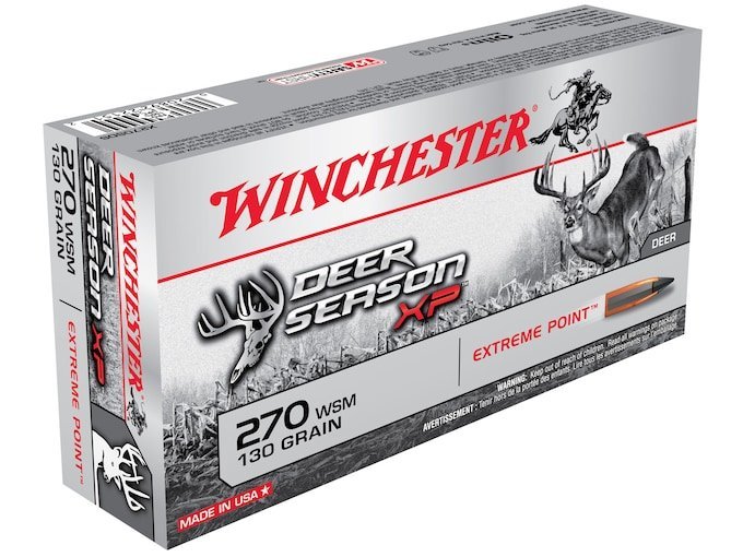 Winchester Deer Season XP 270 Winchester Short Magnum (WSM) Ammo 130 Grain Extreme Point Polymer Tip Box of 500