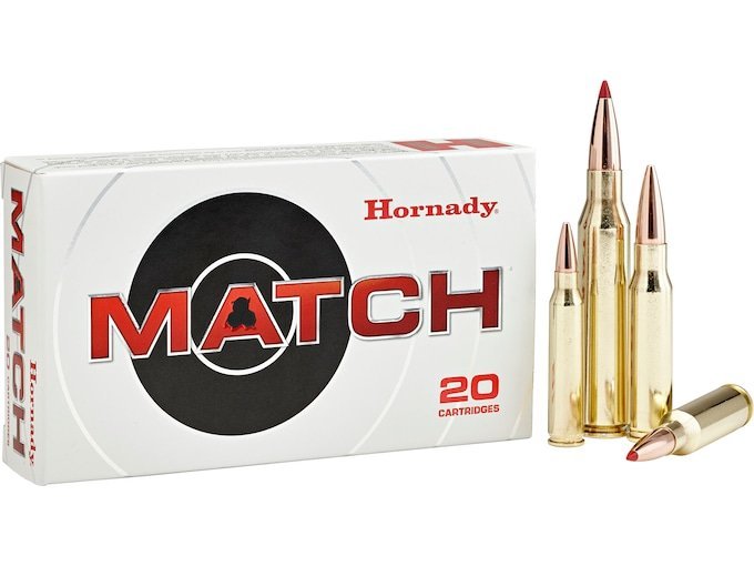 Hornady Match 223 Remington Ammo 75 Grain Jacketed Hollow Point Box of 500