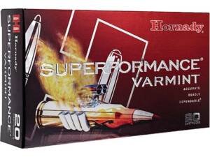 Hornady Superformance Varmint 17 Hornet Ammo 20 Grain Hornady V-Max Polymer Tip Box of 500