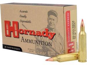 Hornady Varmint Express 22-250 Remington Ammo 55 Grain Hornady V-Max Polymer Tip Box of 500