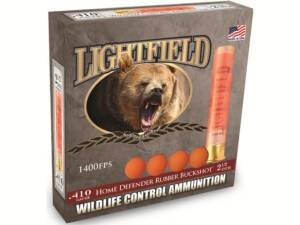 Lightfield Wildlife Control Less Lethal 410 Ammo 2-1/2" Rubber Buckshot 4 Pellets box of 500 rounds