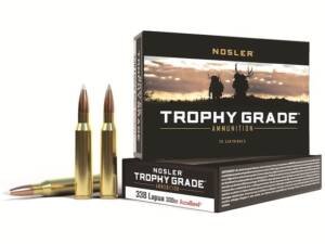 Nosler Trophy Grade 338 Lapua Magnum Ammo 300 Grain Nosler AccuBond Bonded Polymer Tip Box of 300