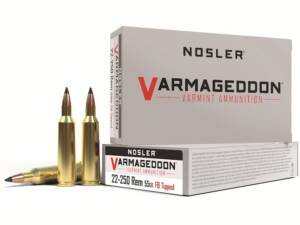 Nosler Varmageddon 22-250 Remington Ammo 55 Grain Nosler Varmageddon Polymer Tip Box of 500