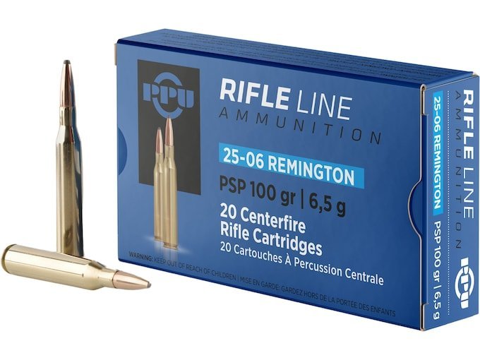 PPU 25-06 Remington Ammo 100 Grain Jacketed Soft Point Box of 500