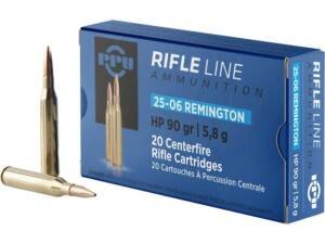 PPU 25-06 Remington Ammo 90 Grain Jacketed Hollow Point Box of 500