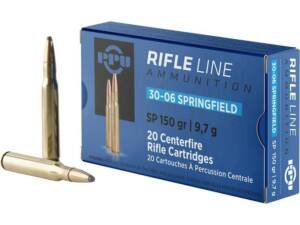 PPU 30-06 Springfield Ammo 150 Grain Jacketed Soft Point Box of 500