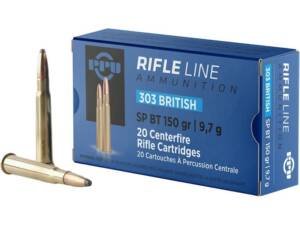 PPU 303 British Ammo 150 Grain Jacketed Soft Point Box of 500