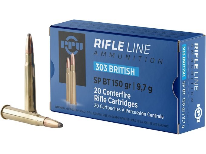 PPU 303 British Ammo 150 Grain Jacketed Soft Point Box of 500