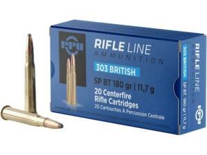 PPU 303 British Ammo 180 Grain Bonded Jacketed Soft Point Box of 500