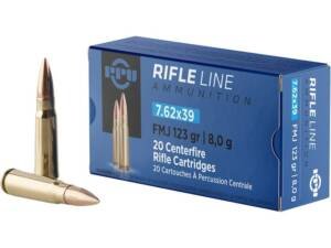 PPU 7.62x39mm Ammo 123 Grain Full Metal Jacket Box of 1000