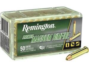 Remington Premier 22 Winchester Magnum Rimfire (WMR) Ammo 33 Grain Polymer Tip box of 1000