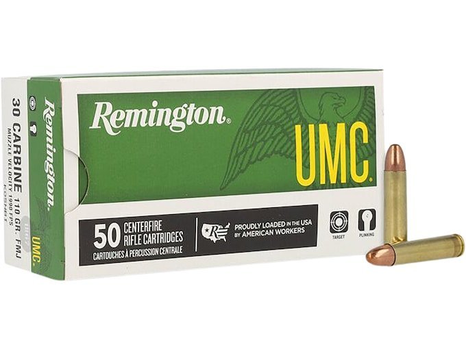Remington UMC 30 Carbine Ammo 110 Grain Full Metal Jacket
