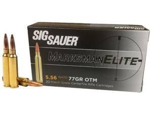 Sig Sauer Marksman Elite 5.56x45mm NATO Ammo 77 Grain Sierra MatchKing Jacketed Hollow Point Box of 1000