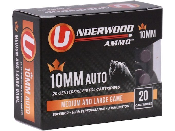 Underwood 10mm Auto Ammo 200 Grain Flat Nose Box of 500
