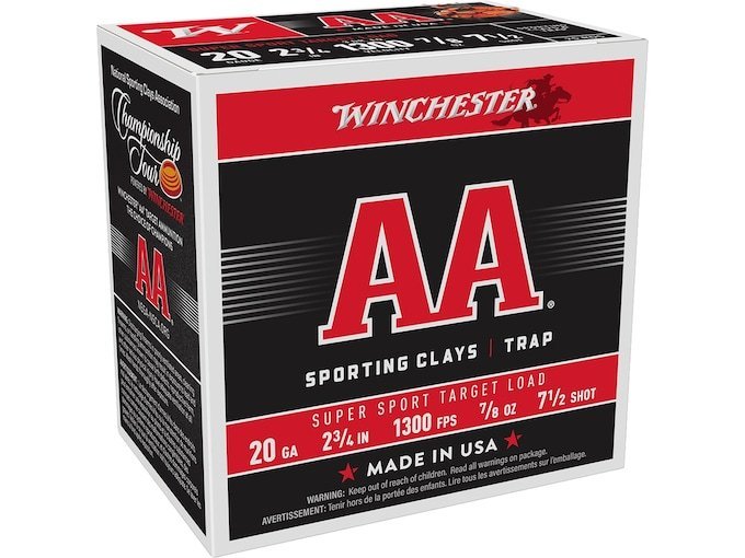 Winchester AA Super Sport Sporting Clays 20 Gauge Ammo box of 1000 rounds