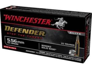 Winchester Defender 5.56x45mm NATO Ammo 64 Grain Bonded Jacketed Hollow Point Box of 500