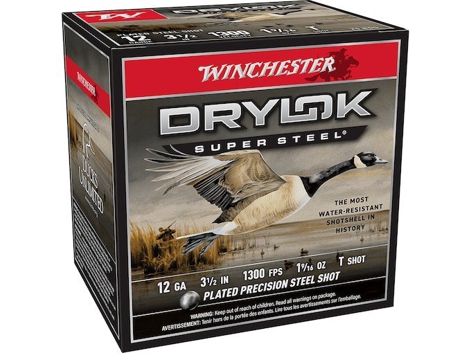 Winchester Drylok Super Steel Magnum Waterfowl 12 Gauge Steel Ammo box of 500 rounds