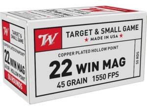 Winchester Dynapoint 22 Winchester Magnum Rimfire (WMR) Ammo 45 Grain Plated Hollow Point box of 2000