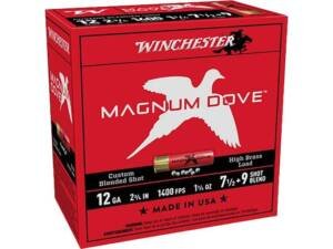 Winchester Magnum Dove High Brass 12 Gauge Ammo box of 1000