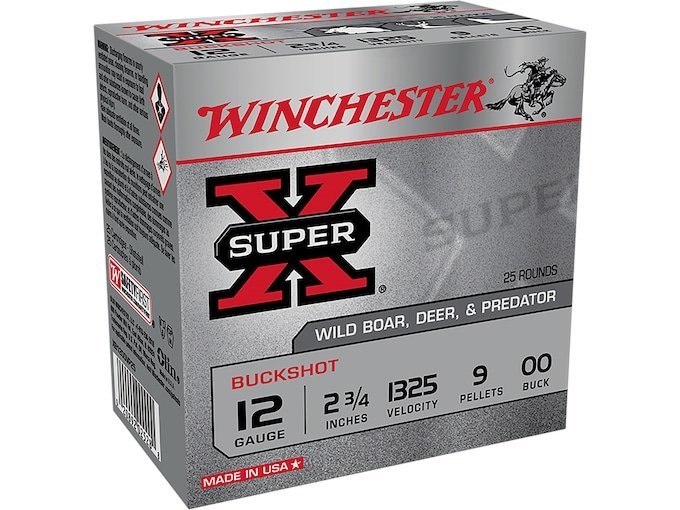 Winchester Super X 12 Gauge Buckshot Ammo 2-3/4" Box of 500 Rounds
