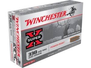 Winchester Super X 338 Winchester Magnum Ammo 200 Grain Winchester Power-Point Jacketed Soft Point Box of 5000