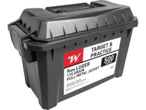Winchester White Box USA 9mm Luger Ammo 115 Grain Full Metal Jacket Ammo Box of 1000
