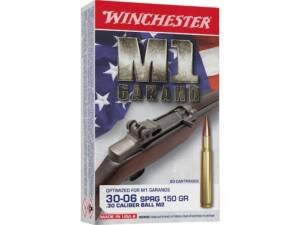 Winchester M1 Garand 30-06 Springfield Ammo 150 Grain Full Metal Jacket Box Of 500